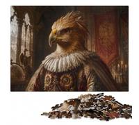 Medieval Eagle Portrait Colourful Wooden Puzzle for Adults, 300 Pieces | Puzzle activity for family time: hands-on indoor leisure.