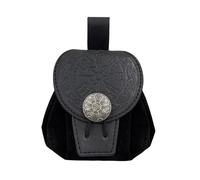 Medieval Embossed Belt Bag PU Leather Cube Bag Side Pack Cosplay Waist Bag Change Purse Small Bag Old Styles Waist Pack, Black Color-Type A