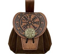 Medieval Embossed Leather Belt Pouch, Retro Renaissance Portable Belt Bag Coin Purse Dice Bag for LARP