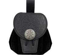 Medieval Embossed Leather Belt Pouch, Retro Renaissance Portable Belt Bag Coin Purse Dice Bag for LARP