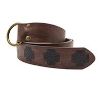 Medieval Embossed PU Leather O Ring Belt, Robe Tunic Waist Belts, Pirate Belt, History Repeats Costume Belt, Retro Renaissance Knight Belt for Viking Cosplay Costume Accessories (Dark brown)