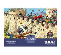 Medieval European Castle Battles Wooden Jigsaw Puzzle Waterproof 1000 Piece Puzzles for Adults Challenging And Brainteasing Home Decoration