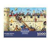 Medieval European Castle Battles Wooden Jigsaw Puzzle Waterproof 1000 Piece Puzzles for Adults Fun Home Decoration