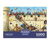 Medieval European Castle Battles Wooden Jigsaw Puzzle Waterproof 1000 Piece Puzzles for Adults Fun Home Decoration