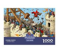 Medieval European Castle Battles Wooden Jigsaw Puzzle Waterproof 1000 Piece Puzzles for Adults Gifts Challenging And Brainteasing Home Decoration