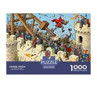 Medieval European Castle Battles Wooden Jigsaw Puzzle Waterproof 1000 Piece Puzzles for Adults Gifts Colourful Challenging Games