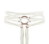 Medieval Extra Rope Belt, Adjustable Norse Witch Waist Belt with O-Ring, Medieval Pagan Shaman Accessory for Women, Renaissance Costume, Halloween (White)