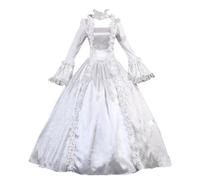 Medieval Fancy Dress, Womens White Victorian Rococo Dress 1800s Gorgeous Queen Vampire Ball Gown Gothic Medieval Masquerade Party Dresses