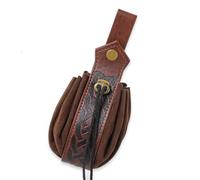 Medieval Faux Leather Pouch, Retro Nordic Coin Purse, Portable Drawstring Purse, Vintage Renaissance Belt Pouch Dice Bag for Men Women Costume Accessories (Brown)