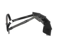 Medieval Faux Leather Shoulder Armor - Adjustable Cosplay Shoulder Guards Pauldron for Halloween, LARP, Renaissance Fairs Black