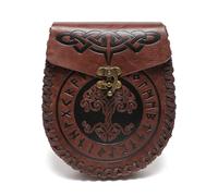 Medieval Fauxs Leather Belt Pouches Purse Middle Ages Portable Coin Purse Belt Pouches LARP Costumes Gifts LARP Waist Bag Pack