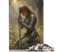 Medieval Female Knight Forest Wooden Jigsaw Puzzle 1000 Pieces