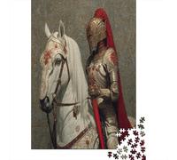 Medieval Female Knight Rätsel Für Erwachsene |Beautiful White Armored Warhorse| 38x26cm/1000pcs Puzzles Lernspiele Home Decor Puzzles