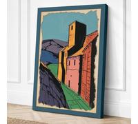 Medieval Fortress Tower Canvas Wall Art Print 24x16 Inch