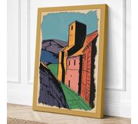 Medieval Fortress Tower Canvas Wall Art Print 30x20 Inch