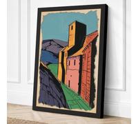 Medieval Fortress Tower Canvas Wall Art Print 36x24 Inch