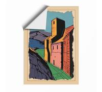 Medieval Fortress Tower Expressionism Unframed Wall Art Print A3 (42×29.7cm), Wall Decor for Living Room, Bedroom, Office & Home, Art Gift