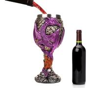 Medieval Goblet, Medieval Dragon Wine Goblet in Stainless Steel, Dragon Wine Glass for Fantasy Enthusiasts, Gothic Medieval Wine Glass with Dragon Motif for Party Decoration