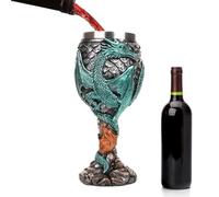 Medieval Goblet, Medieval Dragon Wine Goblet in Stainless Steel, Dragon Wine Glass for Fantasy Enthusiasts, Gothic Medieval Wine Glass with Dragon Motif for Party Decoration