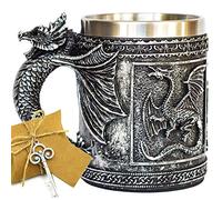 Medieval GOT Dragon D&D Game Mug of Thrones Merchandise Beer Steins Viking Tankard Mug Stainless Coffee Cup Gift Mug for Dragon Collector, Themed Party Decoration