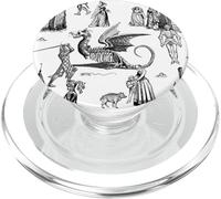 medieval goth dragon knight skeleton toile antique halloween PopSockets PopGrip for MagSafe