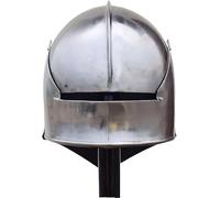 Medieval Gothic Sallet Helmet - 18 Gauge Steel - Knight Armor for LARP, Reenactment, Display.