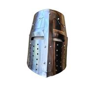 Medieval Great Helm Crusader Knight Helmet, Full Steel Plate Armour Bucket Helm, Wearable Historical Re-enactment Helmet for LARP & Display