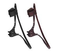 Medieval Gun Holder Renaissance Cosplay Pirate PU Leather Pistol Holster Sword Frog for Carnival Party (Brown)