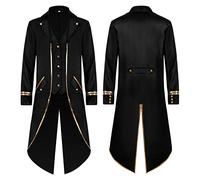 Medieval Halloween Gothic Steampunk Vintage Tailcoat,Vintage Tailcoat Steampunk Gothic Jacket,Men's Steampunk Vintage Tailcoat Jacket Medieval Gothic Victorian Frock Uniform Halloween Costume- -2XL
