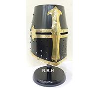 Medieval Halloween Knight Templar Black Crusader Helmet replica