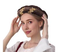 Medieval Hat - Padded Gold Trim Velvet, Roll Brim Headdress, Renaissance Royal Cap, Vintage Noble Headgear | Authentic Period Costume Accessory, Suitable For Halloween Holiday Party