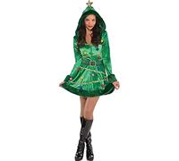 Medieval Heater Shield Wood Christmas Stage Performance Costume New Hooded Dress Dark Green Medieval Women's Costume Maiden Princess (A, L)
