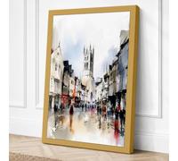 Medieval High Street Vintage Canvas Wall Art Print 18x12 Inch