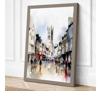 Medieval High Street Vintage Canvas Wall Art Print 18x12 Inch