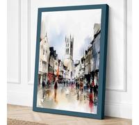Medieval High Street Vintage Canvas Wall Art Print 18x12 Inch
