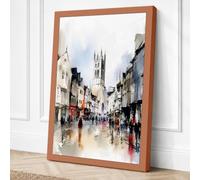 Medieval High Street Vintage Canvas Wall Art Print 24x16 Inch