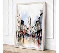 Medieval High Street Vintage Canvas Wall Art Print 30x20 Inch
