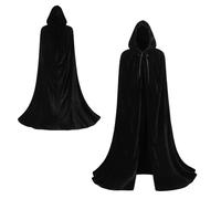 Medieval Hooded Turnover, 59 Inch Unisex Cape Velvet Witch Vampire Cosplay Costume Cape with Hood Hooded Robe for Outdoor Party Stage Party Raven Hunting Dress-up Wear
