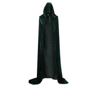 Medieval Hoodies for Women Halloween Grim Cape/Witch Cape/Princess Velvet Cape in Stock Available Cosplay Costume with Green Arrow, Green, 34