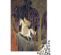 Medieval Illustration1000 Piece Impossible for Adults Games Gifts Kids Challenge JigsawPrincess Riding A Horse in The Forest