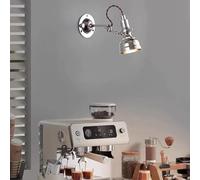Medieval Industrial Retro Swing Arm Wall Lamp LED Foldable Art Decorative Sconces Bedside Bedroom Study Cafe(Small Silver)