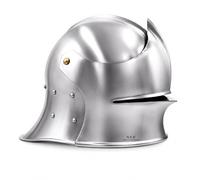 Medieval Italian Sallet Helmet | 18 Gauge Steel Knight Armor Helmet with Movable Visor | Renaissance Gothic Cosplay, LARP & Halloween Costume Display