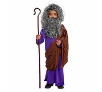 Medieval Kids ShepherdCostume JosephOutfit Xmas NativityCostume Christmas Fancy Dress Up Children’s WickedCostumes Innkeeper Outfit Robe Set with Crutch for Girls Boys (Purple, 11-13 Years)