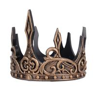 Medieval King - Antique Royal Tiara Gold Scroll Pattern PU Leather Noble Costume Accessory Lightweight Comfortable | Costume Accessory For C