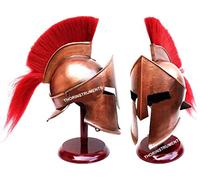 Medieval King Leonidas Armor Spartan 300 Roman Helmet on Wooden Stand Rustic Vintage Home Decor Gifts
