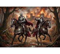 Medieval Knight 1000 Piece Wooden Jigsaw Puzzle,Gift Idea,Home Wall Decor,Wood,Whimsical Challenge,Educational Toy,Adults & Kids 14+,Stress Relief (75x50cm)