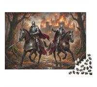 Medieval Knight 1000 Piece Wooden Jigsaw Puzzle,Gift Idea,Home Wall Decor,Wood,Whimsical Challenge,Educational Toy,Adults & Kids 14+,Stress Relief (75x50cm)