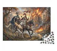 Medieval Knight 1000 Piece Wooden Jigsaw Puzzle,Gift Idea,Whimsical Challenge,Stress Relief,Great Gifts,Home Wall Decor,Wood,Adults & Kids 14+ (75x50cm)