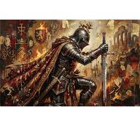 Medieval Knight 1000 Piece Wooden Jigsaw Puzzle,Wood,Home Wall Decor,Great Gifts,Whimsical Challenge,Educational Toy,Adults & Kids 14+,Stress Relief (75x50cm)