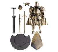 Medieval Knight Action Figure, Full Body Robot Medieval Knight Figure - Desktop Movable Figurine Decor with Removable Base for Bookshelf, Bed